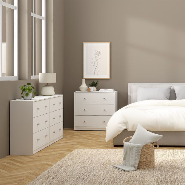 May Chest of 6 Drawers (3+3) in White - Image 6