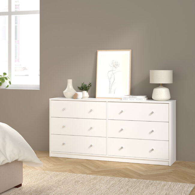 May Chest of 6 Drawers (3+3) in White - Image 7