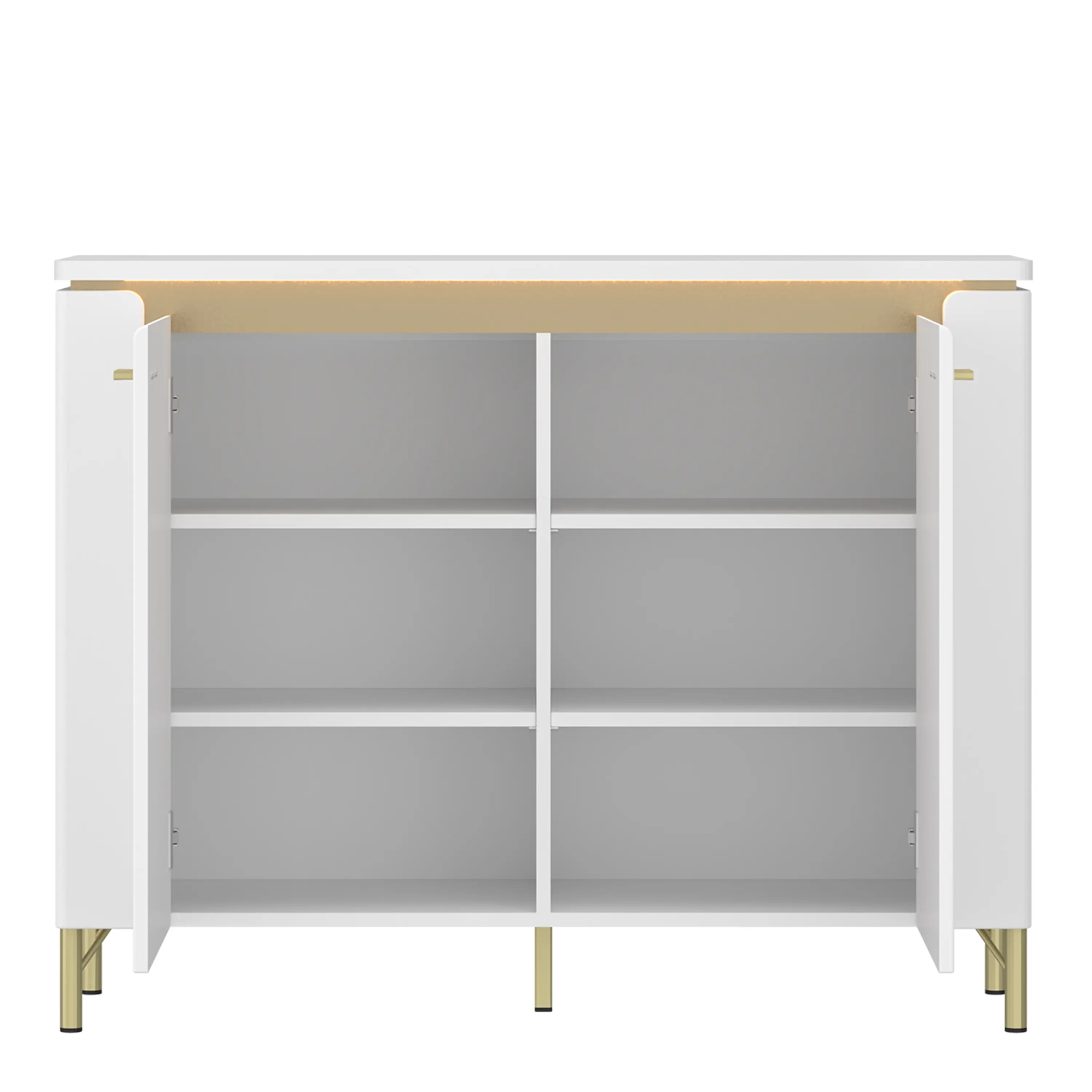 Lazio Sideboard 2 Door in Alpine White/White Gloss