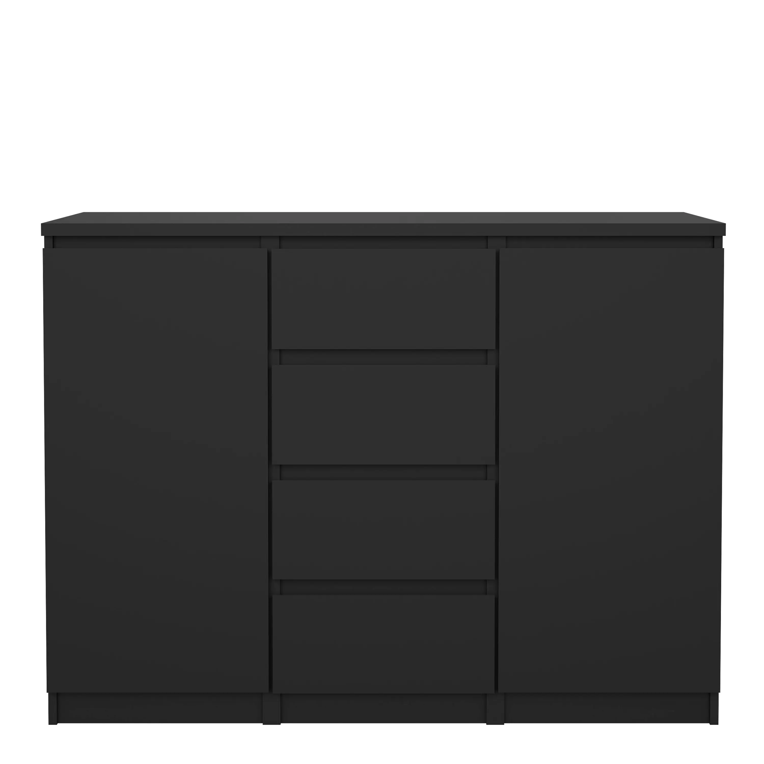 Naia Sideboard 4 Drawers 2 Doors in Black Matt