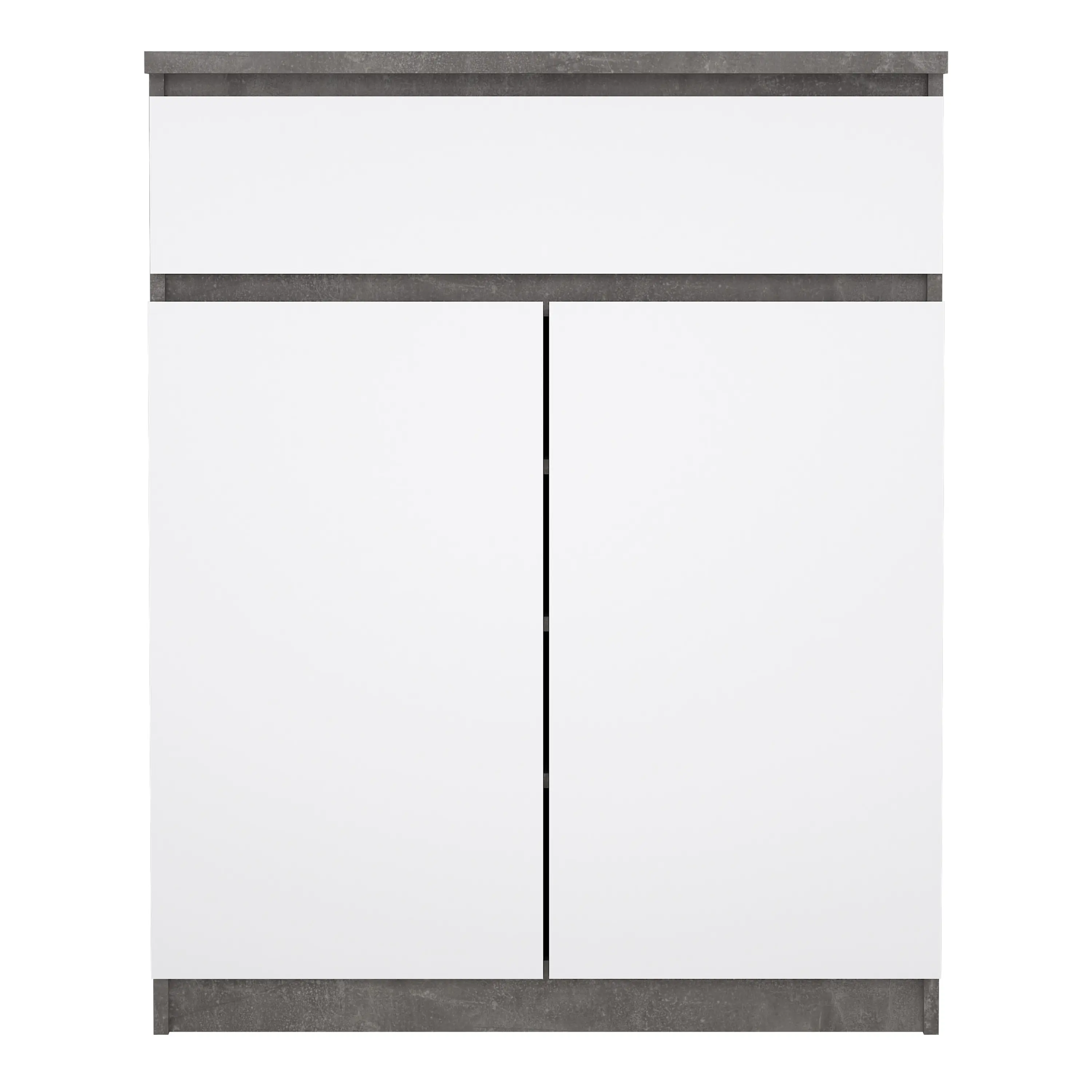 Naia Sideboard 1 Drawer 2 Doors in Concrete and White High Gloss