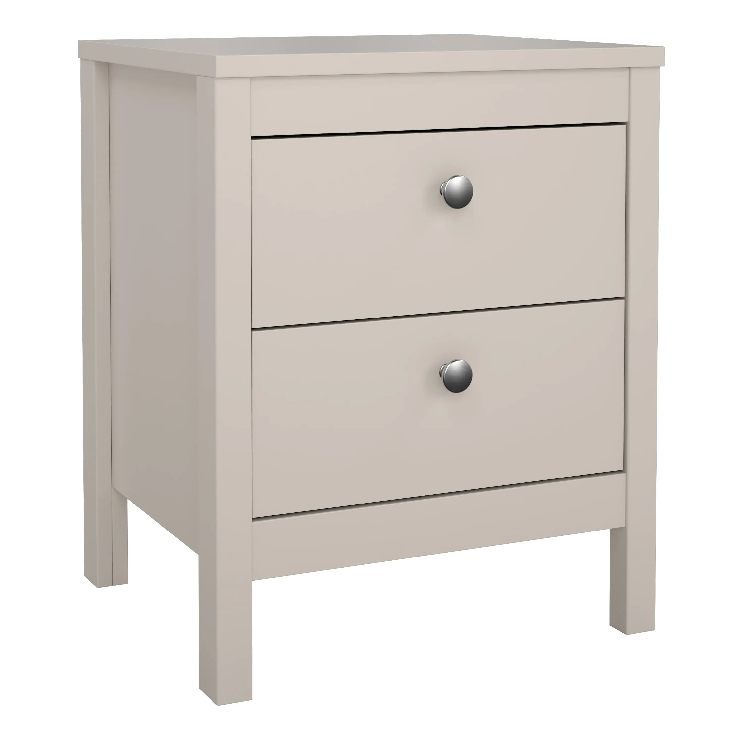 Barcelona Bedside Table 2 Drawers in Cashmere