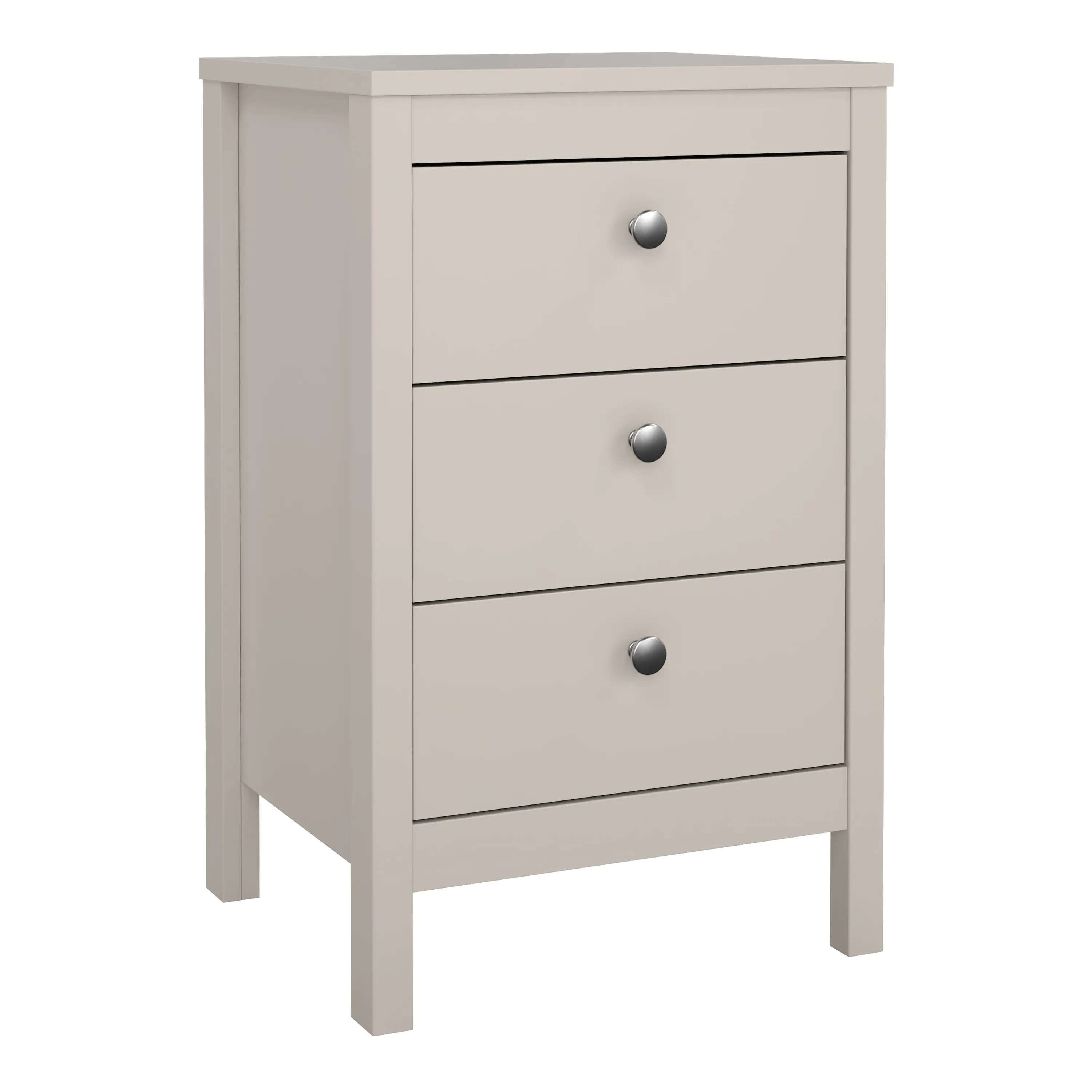 Barcelona Bedside Table 3 Drawers in Cashmere