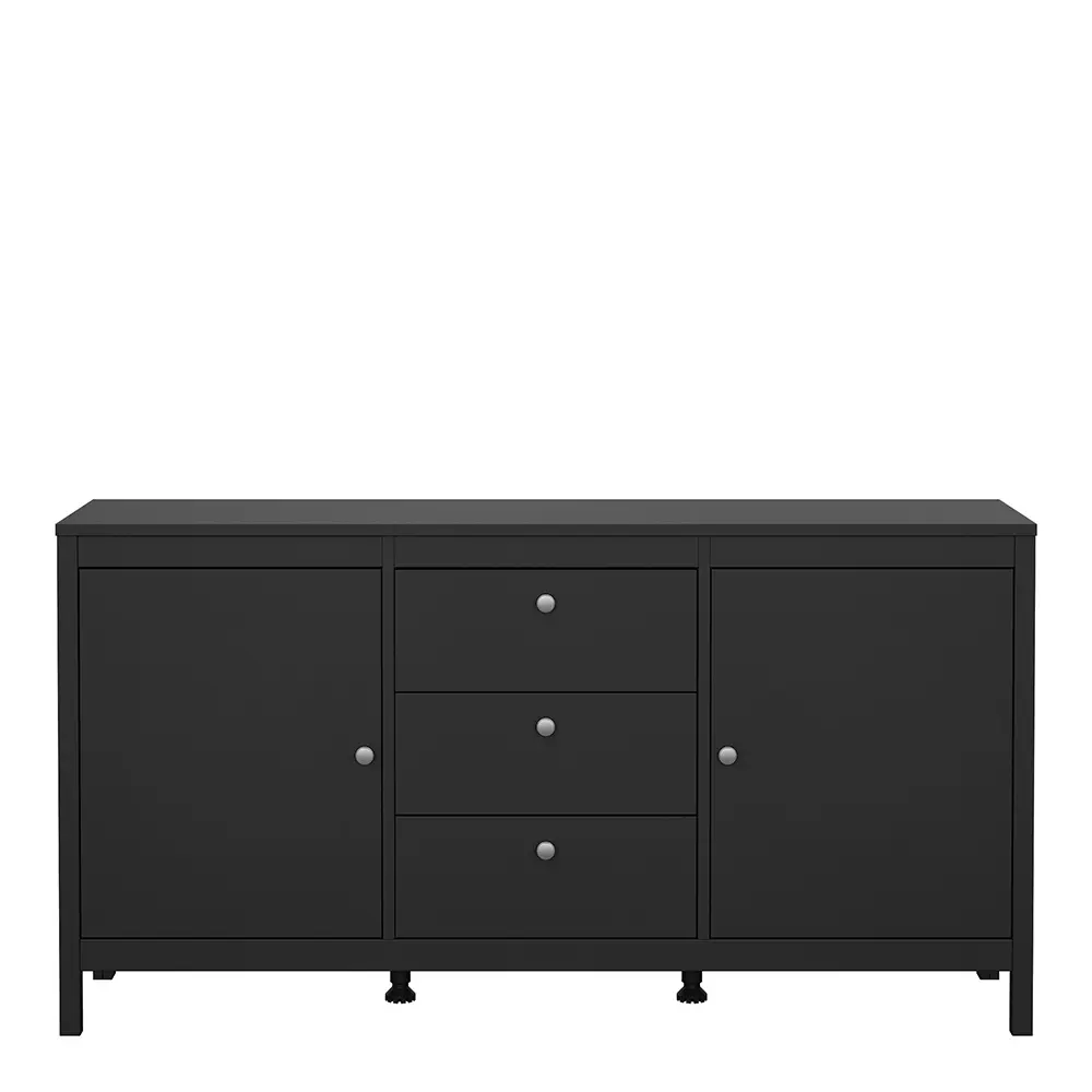 Madrid Sideboard 2 Doors 3 Drawers in Matt Black
