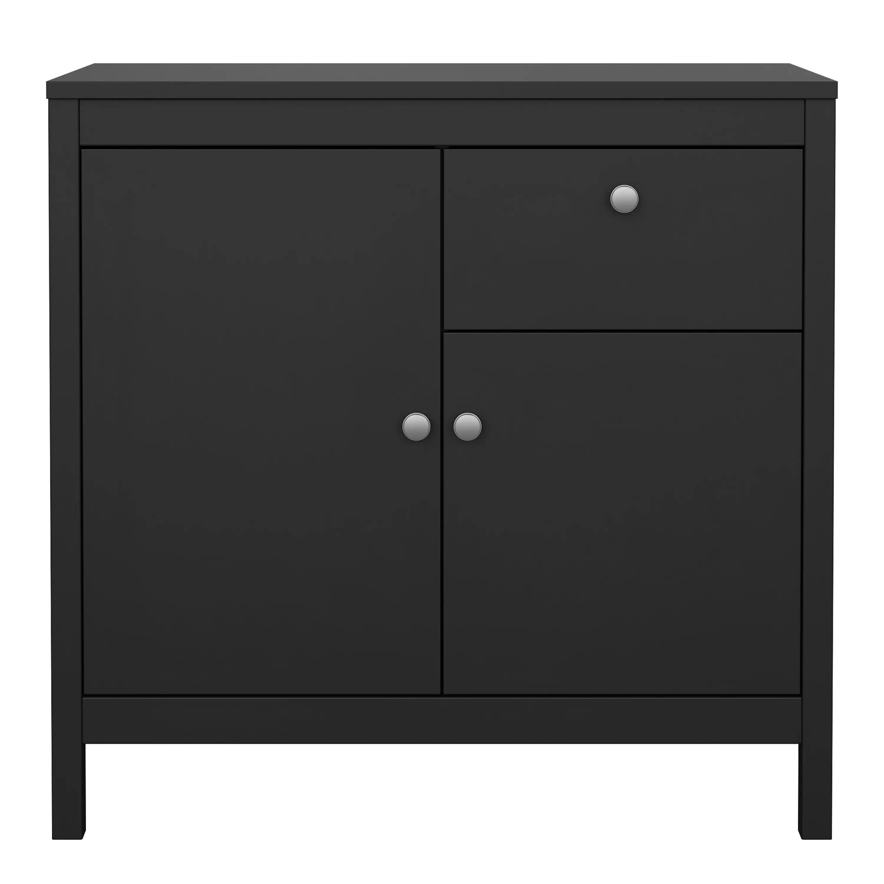 Madrid Sideboard 2 Doors 1 Drawer in Matt Black