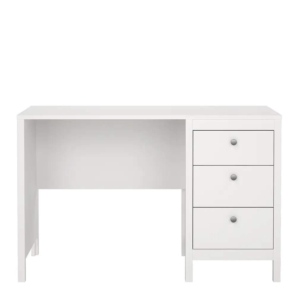 Madrid Desk 3 Drawers White