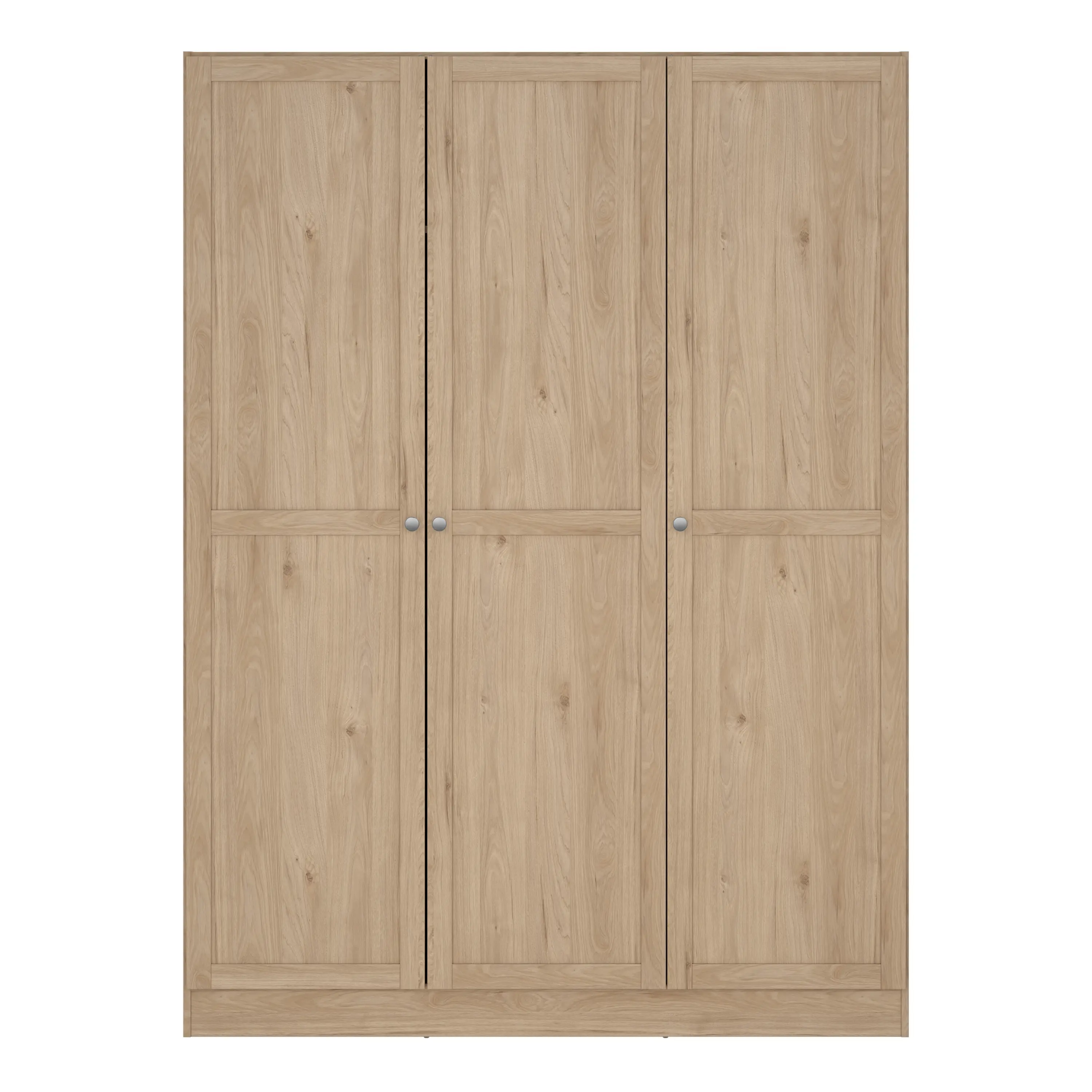 Brande Wardrobe with 3 Frame Doors in Jackson Hickory Oak