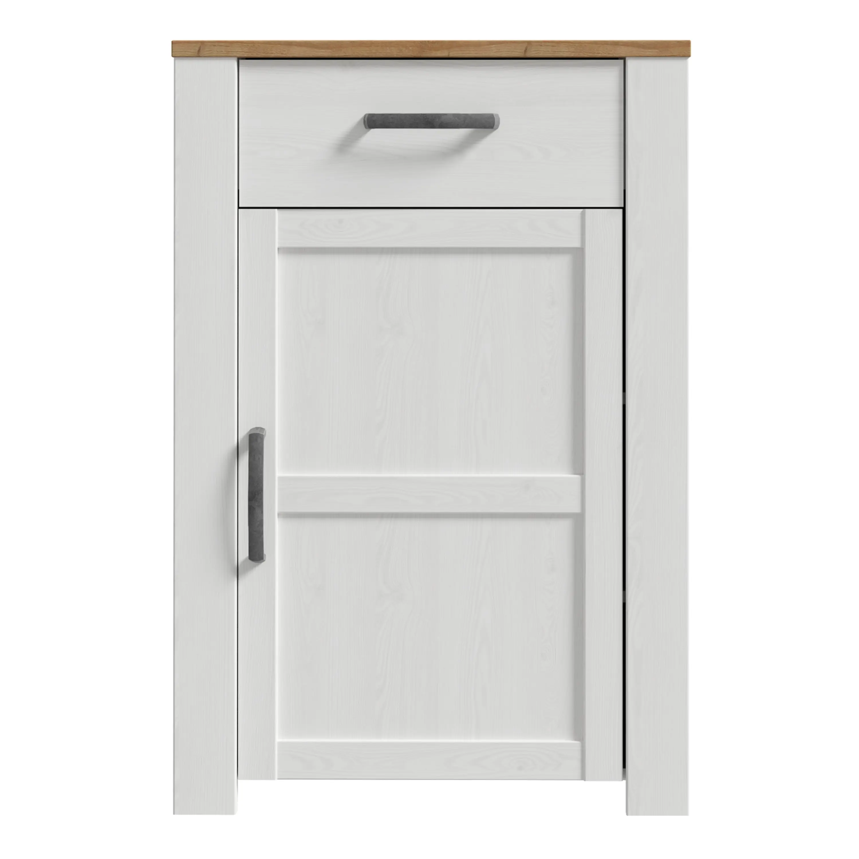 Bohol 1 Door 1 Drawer Shoe Cabinet in Riviera Oak/White