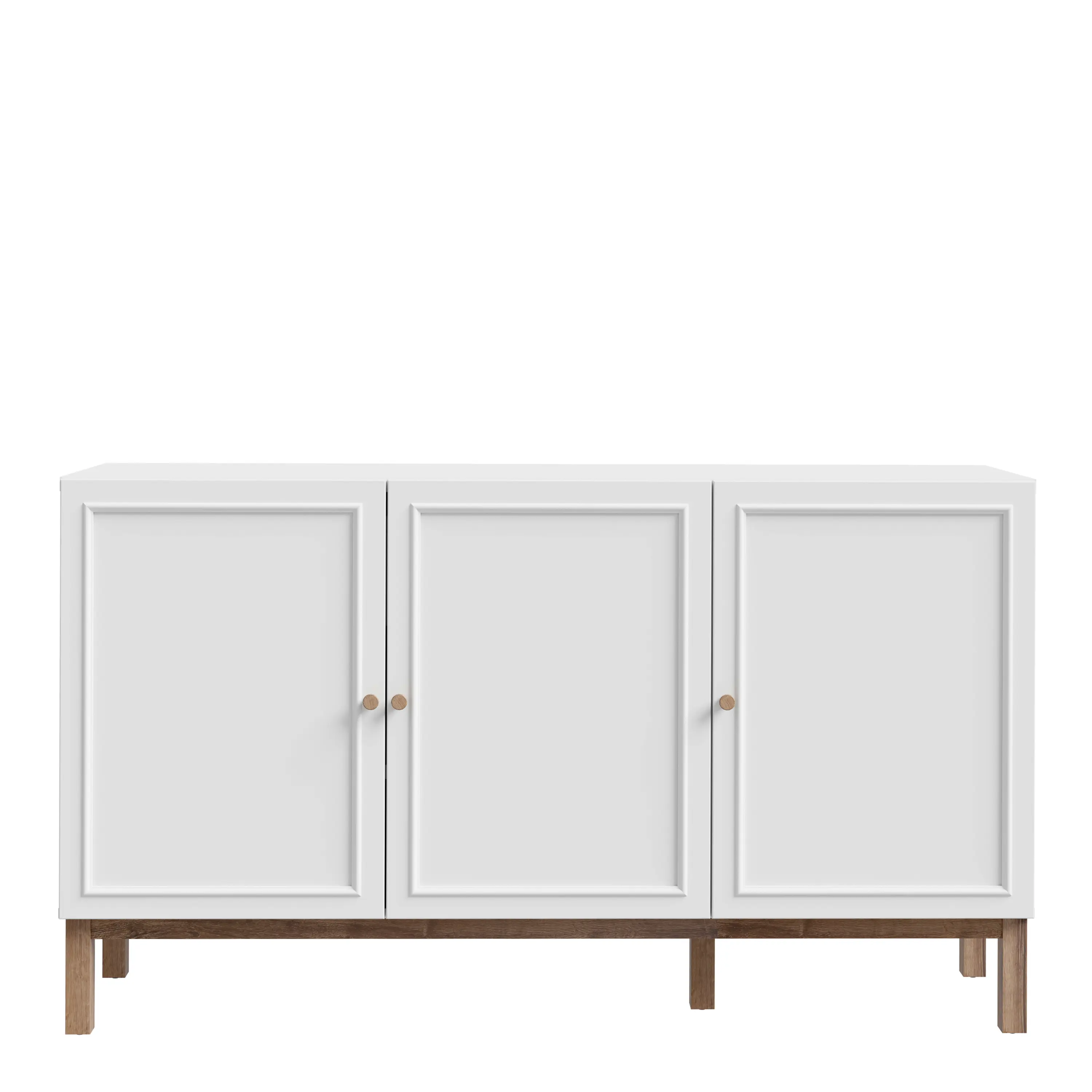 Wensley 3 Door 1 Drawer Sideboard in Light Grey and Oak